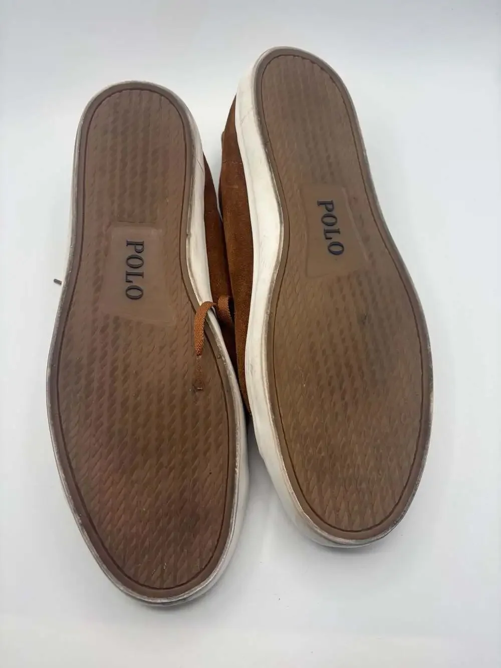 Polo Ralph Lauren Longwood Brown Suede Sneaker Shoes Size 15D - See Notes